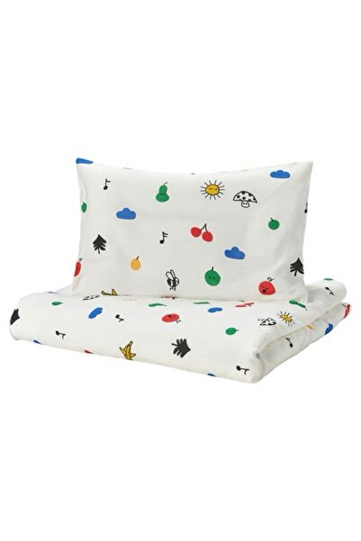 IKEA طقم سرير أطفال GRÖNFINK، متعدد الألوان، 110x125/35x55 سم