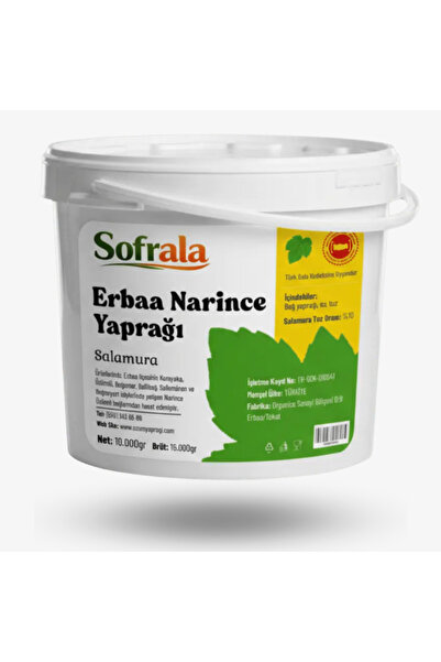 Erbaa Safran SOFRALA - 15kg Erbaa Narince Salamura Asma Yaprağı - İnce Damarl...