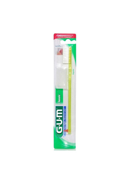 GUM Manual Toothbrush, GUM, Classic 4-Row 409, Bacterial Plaque Cleaning, Sof...