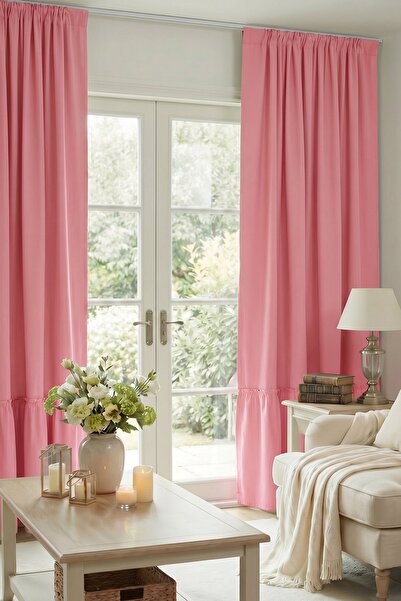cotton maison Poli Bohem French Stil Fırfırlı Perde - Tek Kanat, rustik ve Korniş Uyumlu