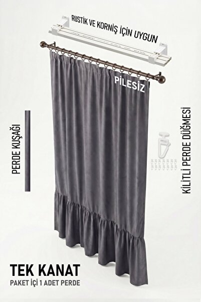cotton maison Poli Bohem French Stil Fırfırlı Perde - Tek Kanat, rustik ve Korniş Uyumlu