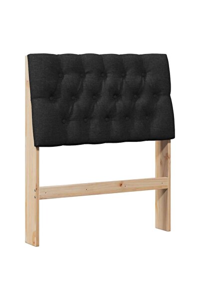 vidaxl Tăblie tapițată Negru 80 cm Lemn de pin masiv