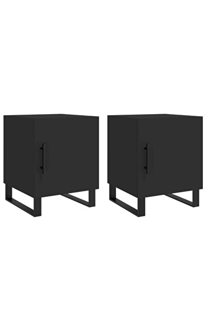 vidaxl Noptiere, 2 buc., negru, 40x40x50 cm, lemn compozit