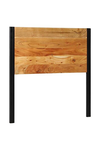 vidaxl 100 cm solid acacia wood and iron bed headboard