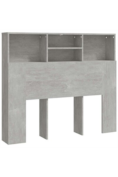 vidaxl Bedside table with wardrobe, concrete grey, 120x19x103.5 cm