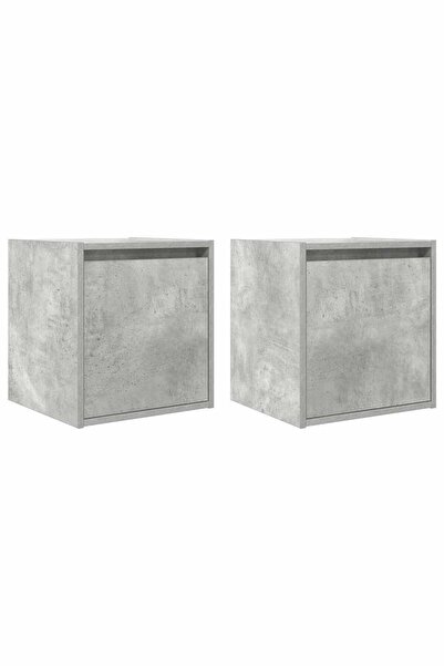 vidaxl Noptiere montate pe perete 2 buc Beton Gri 38x34x40 cm