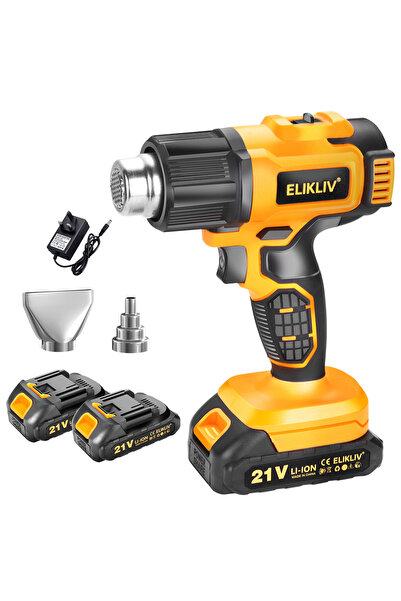 Elikliv Cordless portable heat gun kit with 2 nozzles, maximum temperature 55...