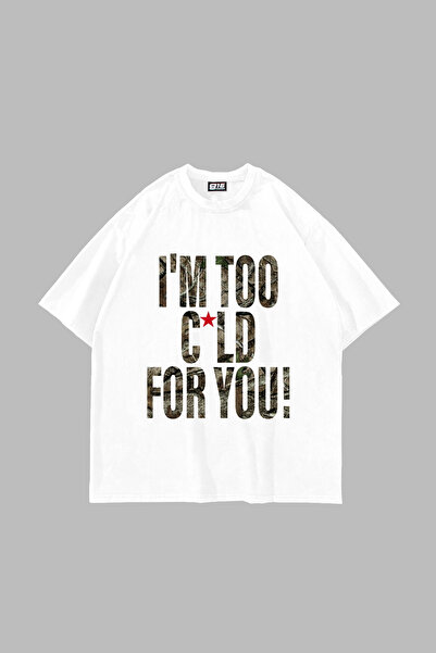 Sekizbiraltı Μπλουζάκι Cold For You με στάμπα, Oversize, Unisex, Λευκό