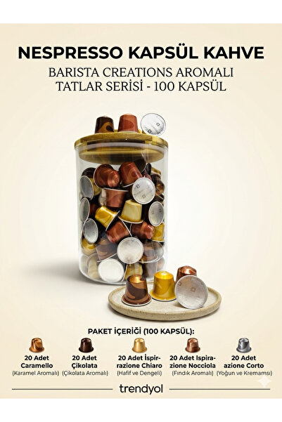 Nespresso Kapsül Kahve Barista Creations Seri 100 lü + Kutu Hediyeli