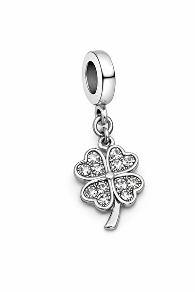 MakeWell Clover Stone Steel Charm