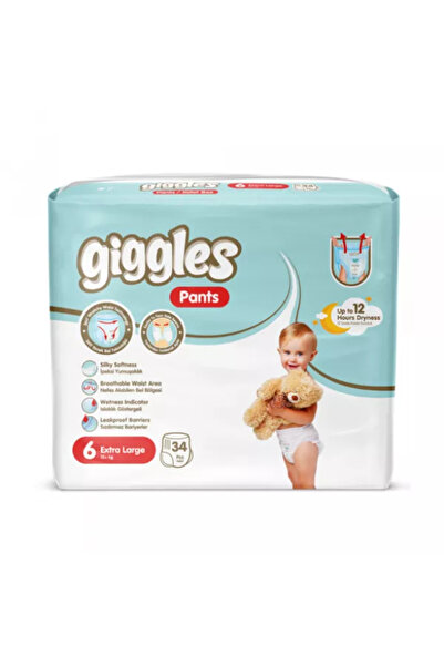 giggles Scutece copii tip chilot, Pantaloni, Extra mare, 15+ kg, 34 bucăți, B...