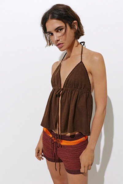 Pull & Bear Halter dantelli keten bluz