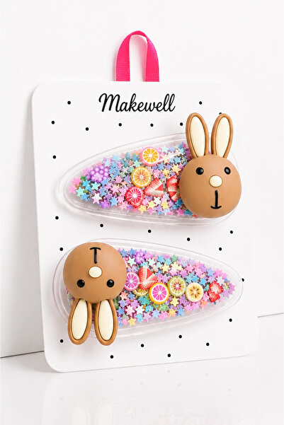 MakeWell 2-Piece Children's Snap Clips with Rabbit Figures – Purple Glittery ...