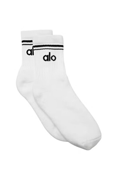 AIO الحجم: S، Meia Alo Yoga Unisex Half-Crew Throwback