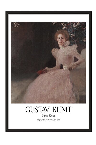 Postifull Gustav Klimt - Sonja Knips, Tablou înrămat negru, Seria de artă NR:...