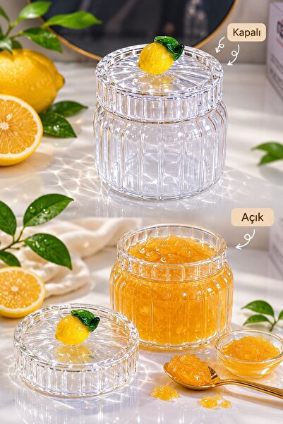 NEWNOW Luxury Glass Jam Jar & Turkish Delight Jar Presentation Jar, Figured G...