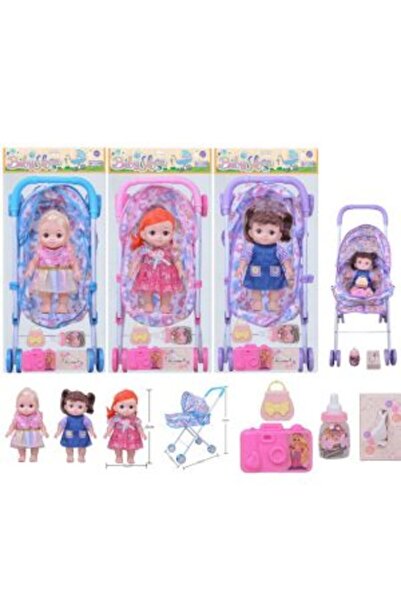 PlayFun Carucior Landou Metalic Cu Papusa si Accesorii 6511110042988