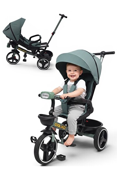Cool Jazz Multifunctional Tricycle for Children, 360° Rotating Seat, Sleeping...