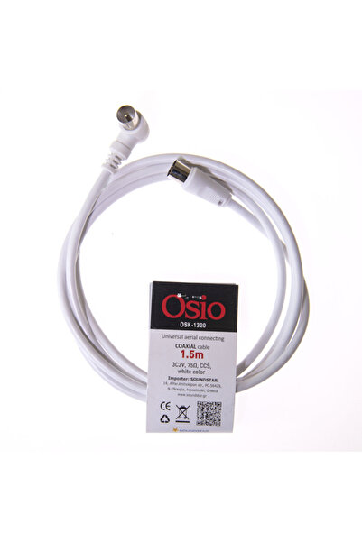 OSIO OSK-1320 Ομοξονικό καλώδιο κεραίας γωνιακό αρσενικό σε θηλυκό 1.5 m 75 Ω
