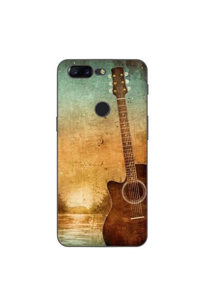 OEM Θήκη συμβατή με OnePlus 5T από σιλικόνη gel TPU με σχέδιο vintage κιθάρας