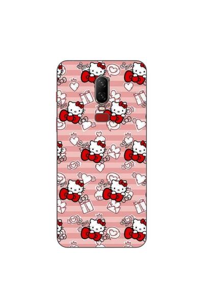 OEM Husa compatibila cu OnePlus 6 Silicon Gel Tpu Model Hello Kitty Roz Pattern