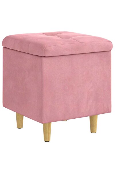 vidaxl Ottomană de depozitare cu pernă Roz 40 x 40 x 45 cm Catifea