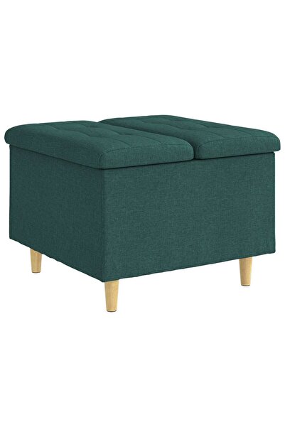 vidaxl Ottomană de depozitare Verde închis 60 x 60 x 45 cm țesătură
