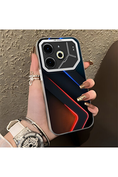 PATTERNOVA Tecno Pova 6/Pova 6 Pro 5G Uyumlu Tekno Tarzı Birleşik Çizgili Kıl...