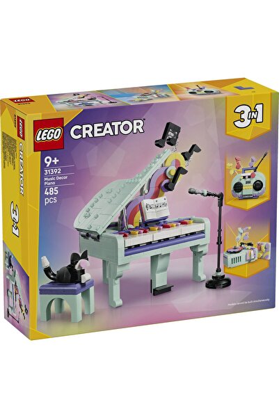LEGO ®   Creator 3 în 1 Pian decorativ muzical cu pisică 31392
