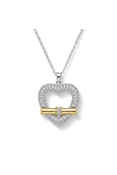 h&b design jewel Heart Necklace with Stick Detail