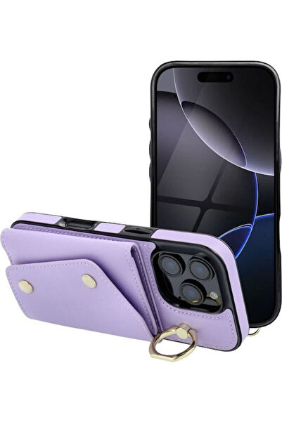 OEM Θήκη Πορτοφόλι Μεταλλική Λιλά (iPhone 12 / 12 Pro)