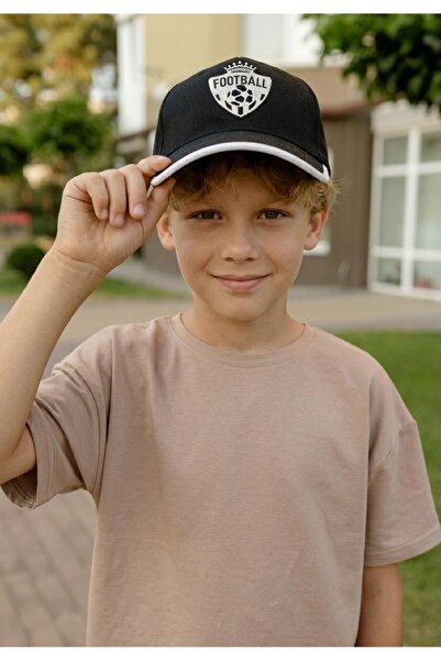 LAGRANZE 7-12 Years Old Boys' Football Themed Hat with Visor and Piping Detail