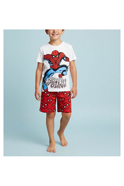 SPIDERMAN Summer short-sleeve cotton pajamas, White