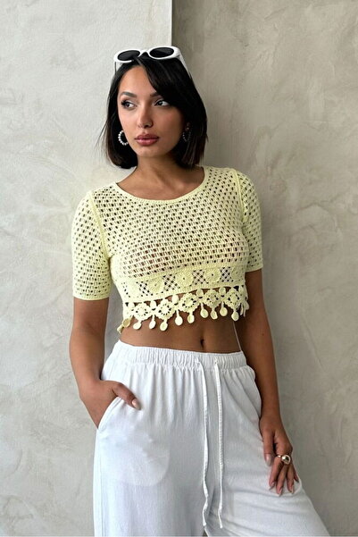 VERYMODA Tasseled Raw Blouse Yellow |   D0022