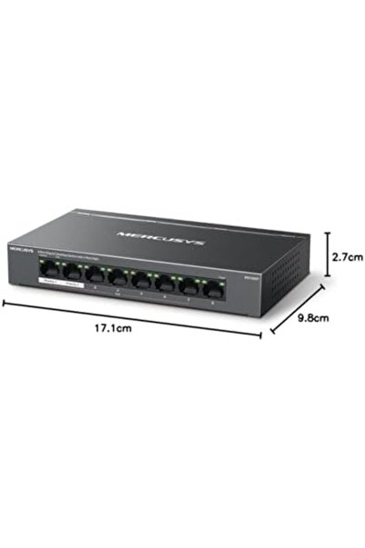 Yıldızan Tamgün Ms108Gp, 8-Port Gigabit Desktop Switch with 7-Port Poe+ Tamgü...