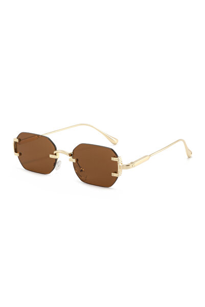 Tessero Ochelari de Soare Unisex Fara Rama, Model Hexagonal Retro Luxury, Bra...