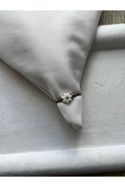 Pel Design Daisy Natural Stone Brown Adjustable Wire Ring Handmade
