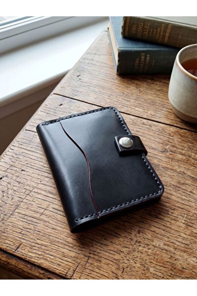 LUNA LUSTER Genuine Leather 8-Compartment Tan Minimalist Cream Card Holder & ...