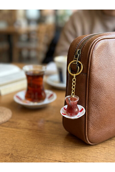 mapico Çay Bardağı Anahtarlık Minyatür Hediyelik , Çanta Charmı Süs , Gold Re...