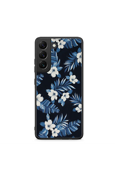 Other Samsung S22 Plus flower blue laves Black Glossy Θήκη