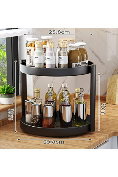 TAPIT Spinning Large Metal Spice Rack Organizer for Cabinet Kitchen Lazy Susa...