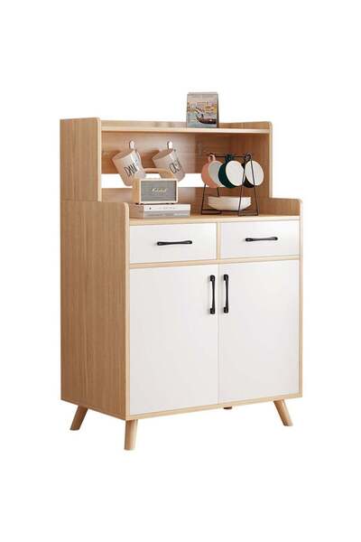 sharpdo Kitchen Storage Cabinet Coffee Bar Cabinet Microwave Stand Multifunct...