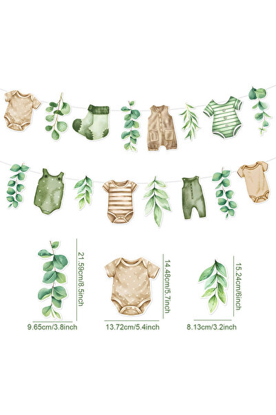 Choice5 light green Golden Baby Clothes Shower Decorations Banner,Banners for...