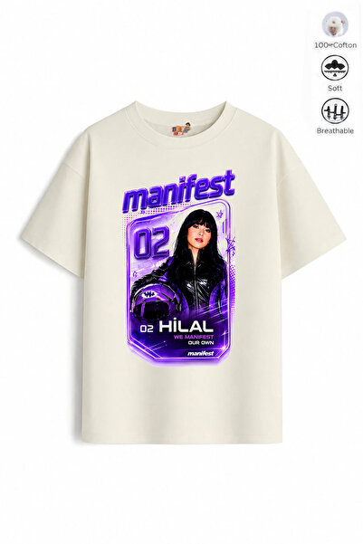 Belya Kids Wear Tricou pentru fete din bumbac oversize cu design Mani Crescent4