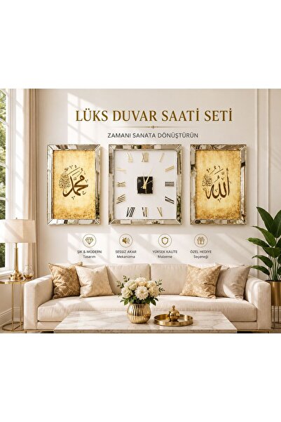 WOYA lüks duvar saati & tablo seti