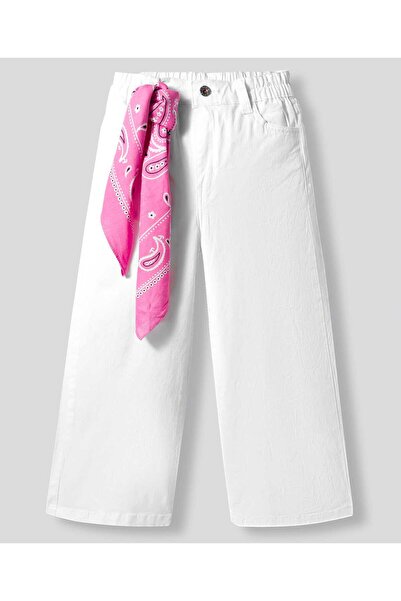 Primo Gino Cotton Lycra Woven Full Length Wide Leg Solid Jeans with Bandana-s...