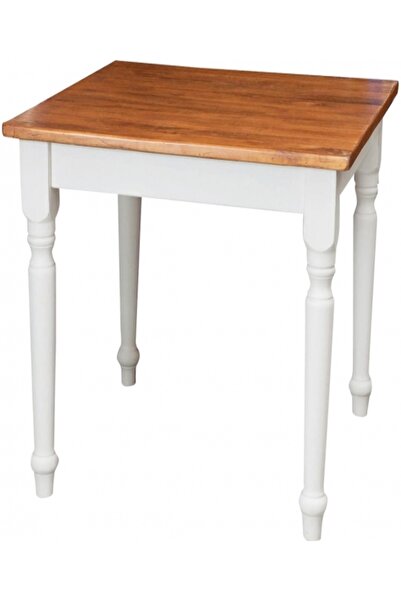 Tuscan Masa fixa, L90*90*H78 cm, culoare nuc/alb antic, Lemn Masiv