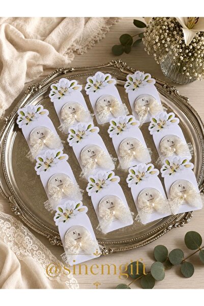Sinem Gift 25 Adet Pleksi Magnet - Nikah Hediyeliği - Nişan Hediyeliği - Kına...
