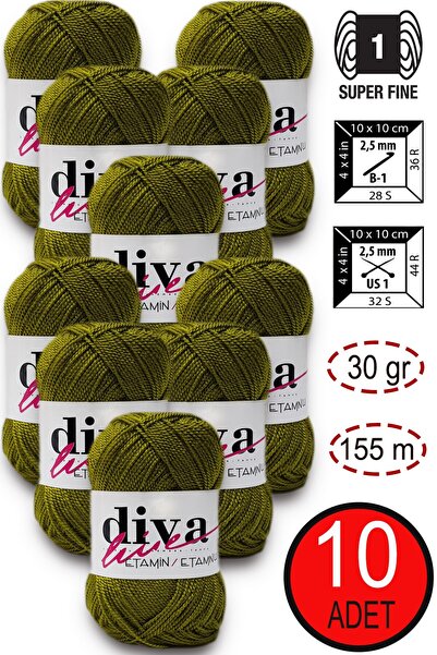 Diva İplik Diva Etamin 51 Verde ulei (Pachet de 10)