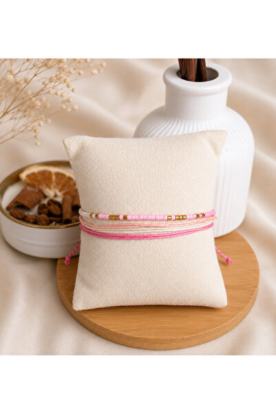 ANKA JEWELLRY Pink Toned Multi-Strand Beaded Women's Bracelet